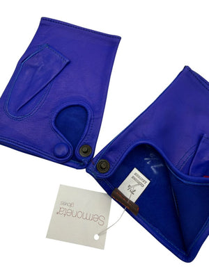 Sermoneta Cerulean Blue Leather Driving Gloves – Size 7½
