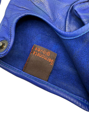 Sermoneta Cerulean Blue Leather Driving Gloves – Size 7½