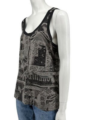 John Galliano Gazette Print Tank Top – Size M