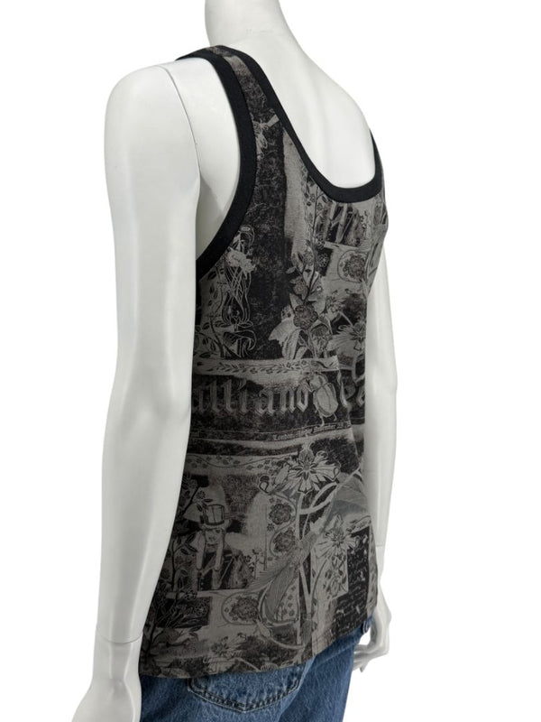 John Galliano Gazette Print Tank Top – Size M