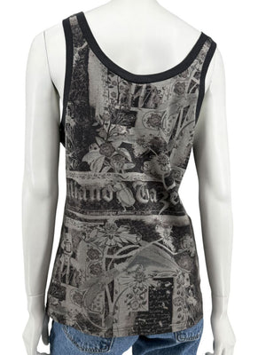 John Galliano Gazette Print Tank Top – Size M
