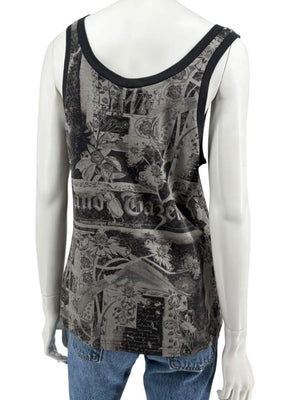 John Galliano Gazette Print Tank Top – Size M