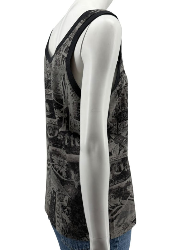 John Galliano Gazette Print Tank Top – Size M
