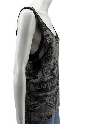 John Galliano Gazette Print Tank Top – Size M