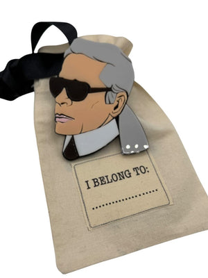 Yazbukey x Karl Lagerfeld Plexiglass Portrait Brooch Colette Paris Collectible