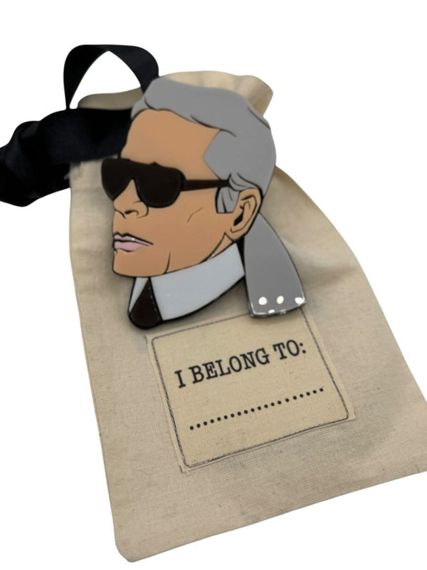 Yazbukey x Karl Lagerfeld Plexiglass Portrait Brooch Colette Paris Collectible