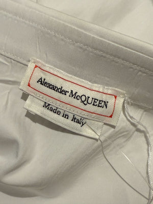 Alexander McQueen White Cotton Shirt with Balloon Sleeves – Size IT 38