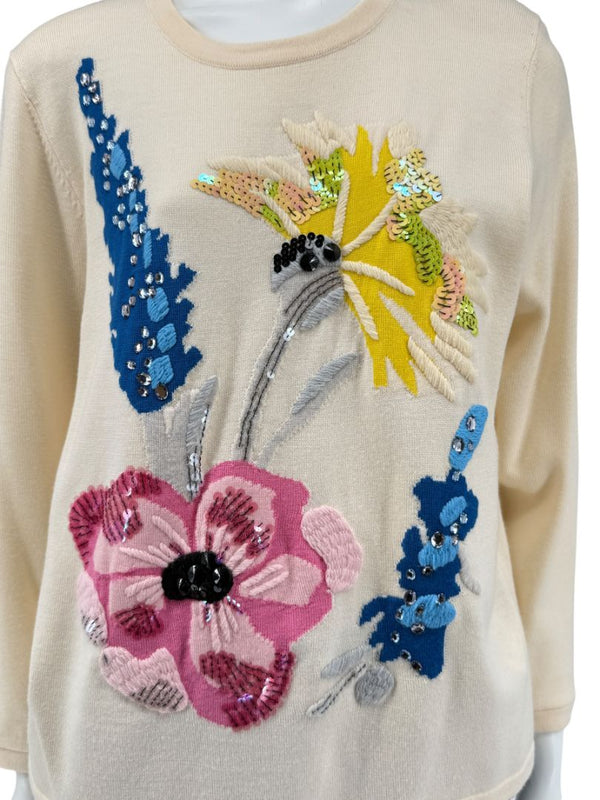 Escada Floral Sequin Embellished Sweater – Size L