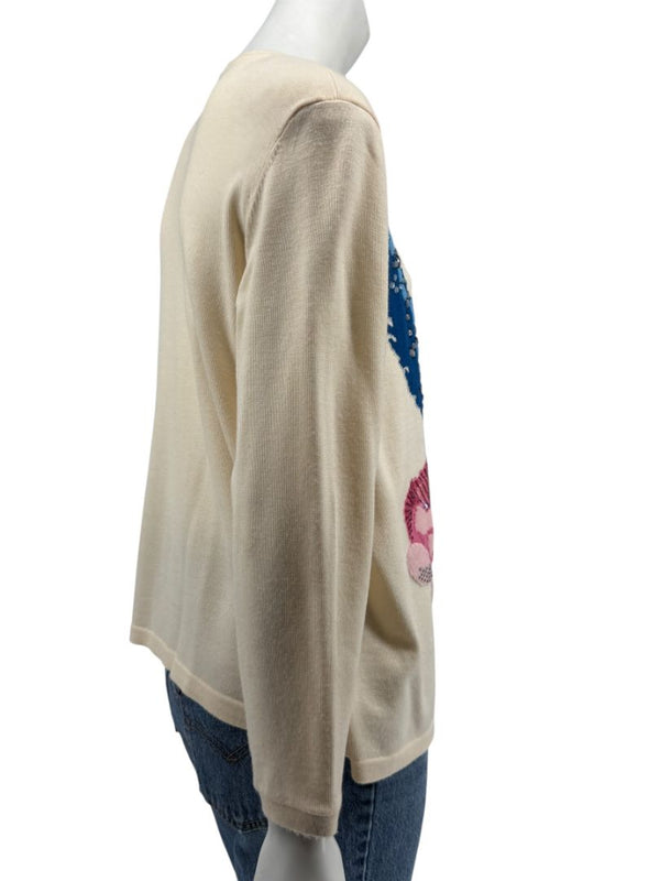 Escada Floral Sequin Embellished Sweater – Size L