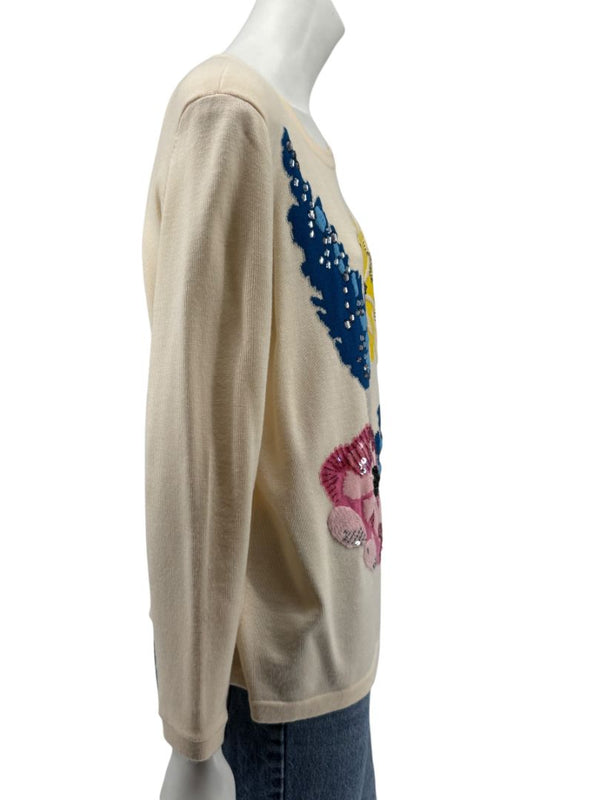 Escada Floral Sequin Embellished Sweater – Size L