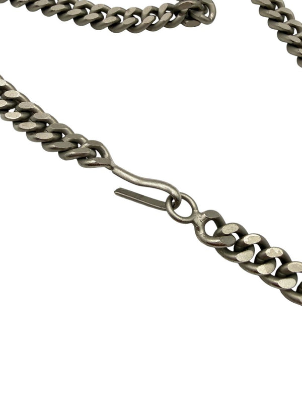 Chanel Fall 2000 Crystal CC Pearl Drop Medallion Necklace on Gunmetal Chain