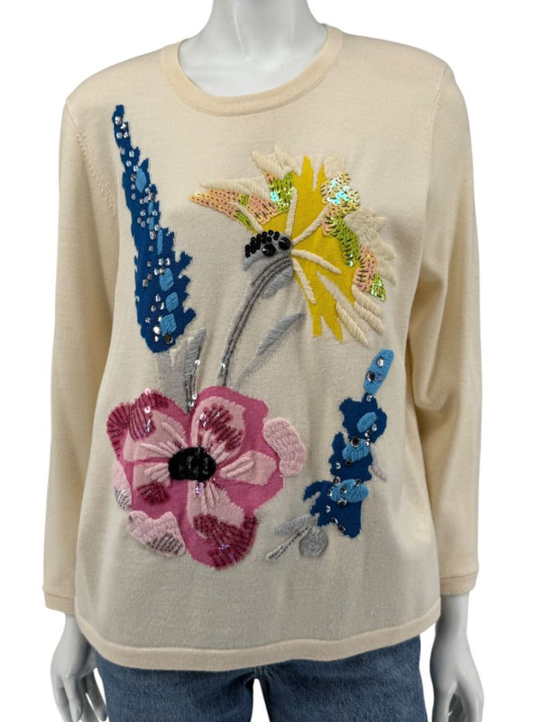 Escada Floral Sequin Embellished Sweater – Size L