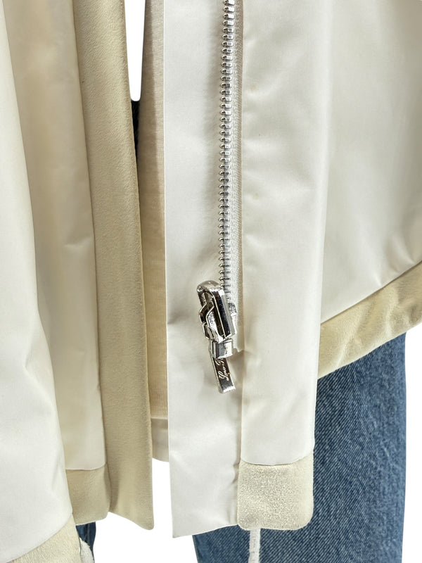 Loro Piana Reversible Hooded Cape Off-White Technical Fabric Made in Italy – Size L