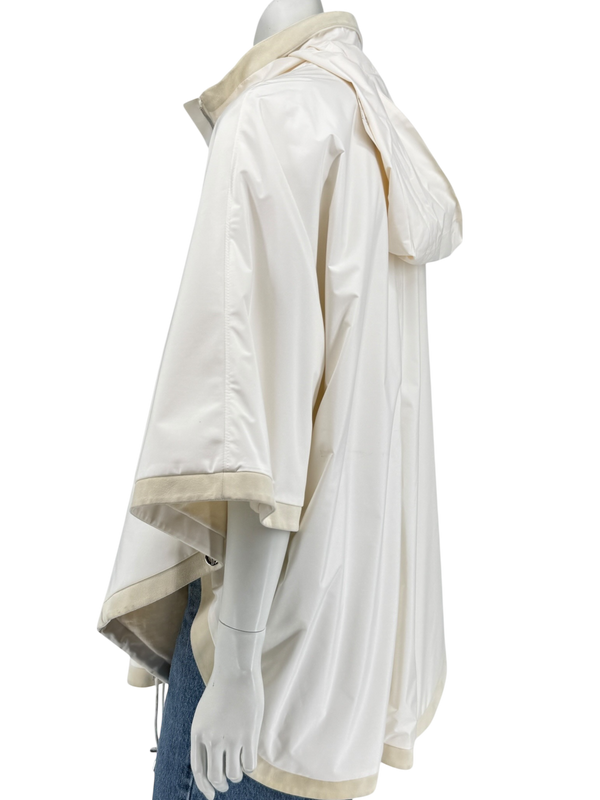 Loro Piana Reversible Hooded Cape Off-White Technical Fabric Made in Italy – Size L