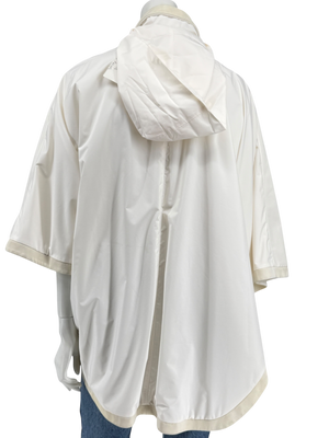 Loro Piana Reversible Hooded Cape Off-White Technical Fabric Made in Italy – Size L