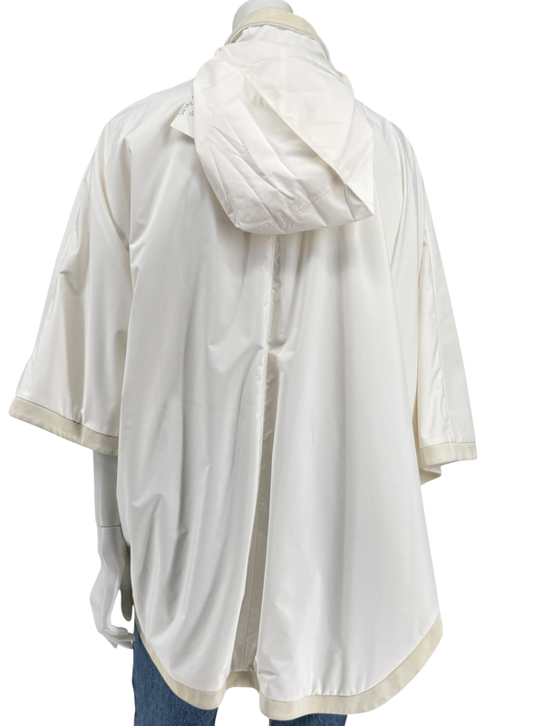 Loro Piana Reversible Hooded Cape Off-White Technical Fabric Made in Italy – Size L