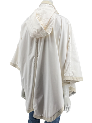 Loro Piana Reversible Hooded Cape Off-White Technical Fabric Made in Italy – Size L
