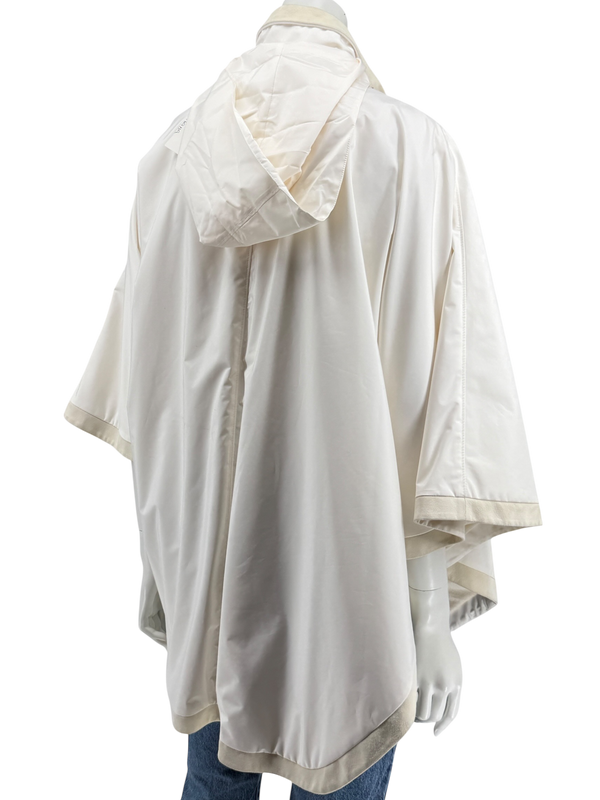 Loro Piana Reversible Hooded Cape Off-White Technical Fabric Made in Italy – Size L