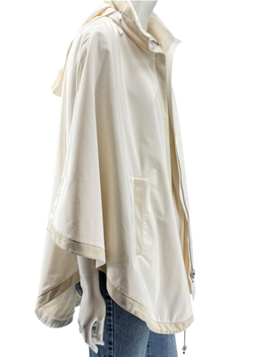 Loro Piana Reversible Hooded Cape Off-White Technical Fabric Made in Italy – Size L