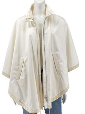Loro Piana Reversible Hooded Cape Off-White Technical Fabric Made in Italy – Size L