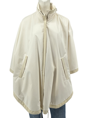Loro Piana Reversible Hooded Cape Off-White Technical Fabric Made in Italy – Size L