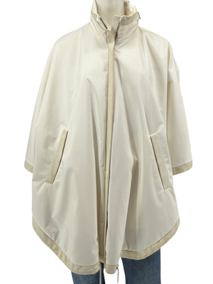 Loro Piana Reversible Hooded Cape Off-White Technical Fabric Made in Italy – Size L