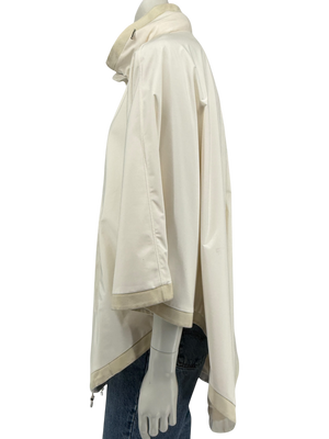 Loro Piana Reversible Hooded Cape Off-White Technical Fabric Made in Italy – Size L