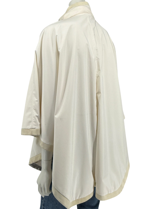 Loro Piana Reversible Hooded Cape Off-White Technical Fabric Made in Italy – Size L