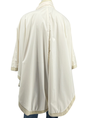 Loro Piana Reversible Hooded Cape Off-White Technical Fabric Made in Italy – Size L