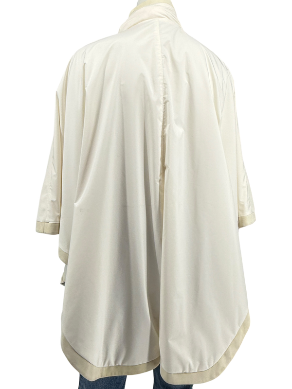 Loro Piana Reversible Hooded Cape Off-White Technical Fabric Made in Italy – Size L
