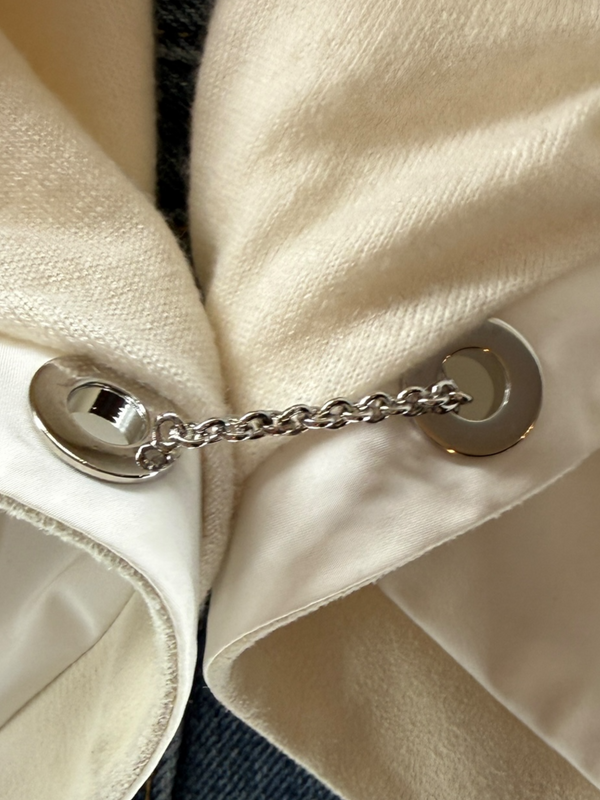 Loro Piana Reversible Hooded Cape Off-White Technical Fabric Made in Italy – Size L