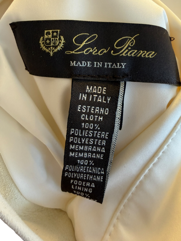 Loro Piana Reversible Hooded Cape Off-White Technical Fabric Made in Italy – Size L