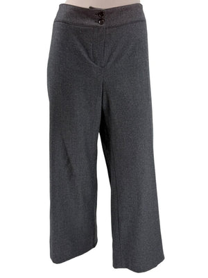 Armani Collezioni Charcoal Grey Wool Angora Wide-Leg Trousers – Size 12 (IT 48)