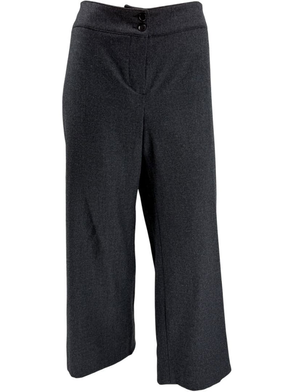 Armani Collezioni Charcoal Grey Wool Angora Wide-Leg Trousers – Size 12 (IT 48)