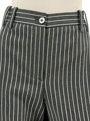 Armani Collezioni Charcoal Pinstripe Wide-Leg Trousers – IT 48