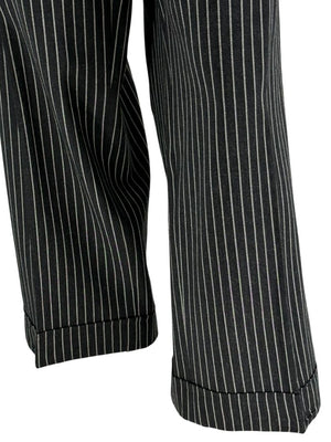 Armani Collezioni Charcoal Pinstripe Wide-Leg Trousers – IT 48
