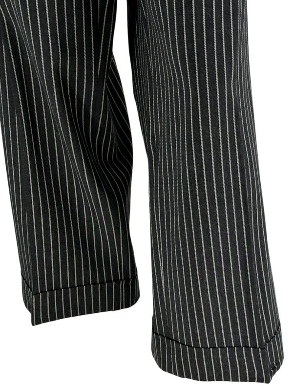 Armani Collezioni Charcoal Pinstripe Wide-Leg Trousers – IT 48