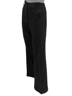 Armani Collezioni Charcoal Pinstripe Wide-Leg Trousers – IT 48