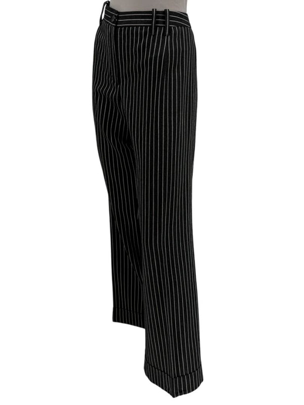 Armani Collezioni Charcoal Pinstripe Wide-Leg Trousers – IT 48