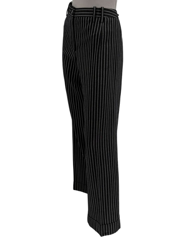Armani Collezioni Charcoal Pinstripe Wide-Leg Trousers – IT 48