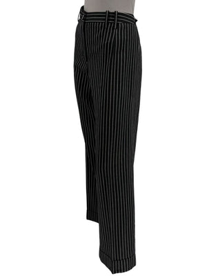 Armani Collezioni Charcoal Pinstripe Wide-Leg Trousers – IT 48