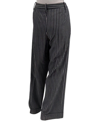 Armani Collezioni Charcoal Pinstripe Wide-Leg Trousers – IT 48