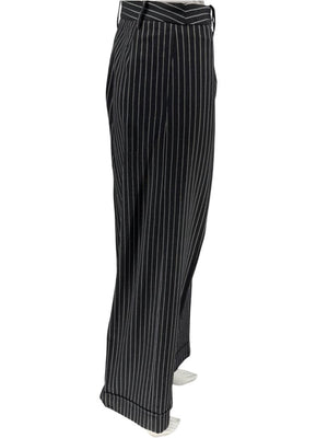 Armani Collezioni Charcoal Pinstripe Wide-Leg Trousers – IT 48
