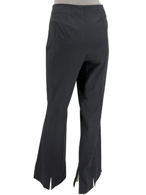 Escada Black Wool Flared Trousers with Split Hem – Size 42