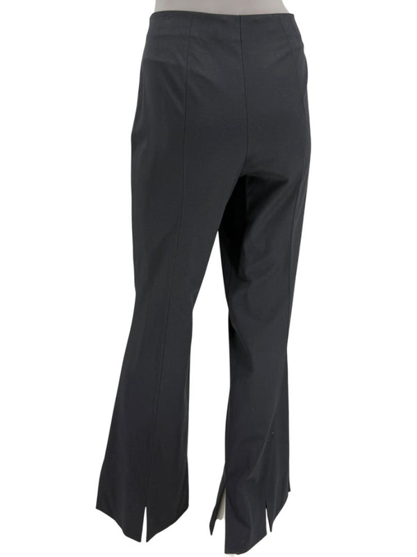 Escada Black Wool Flared Trousers with Split Hem – Size 42