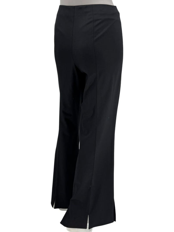 Escada Black Wool Flared Trousers with Split Hem – Size 42