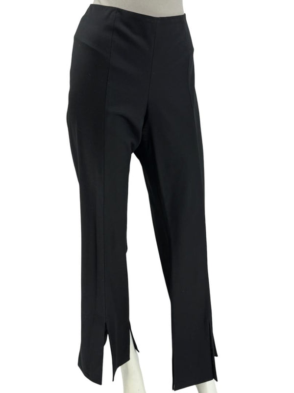 Escada Black Wool Flared Trousers with Split Hem – Size 42
