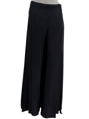 Armani Collezioni Black Silk Blend Wide-Leg Pants – Size 10