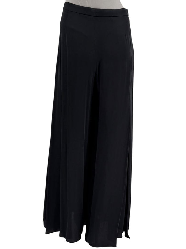Armani Collezioni Black Silk Blend Wide-Leg Pants – Size 10