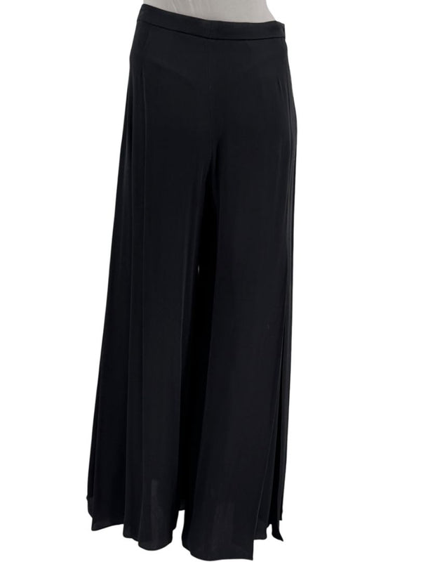 Armani Collezioni Black Silk Blend Wide-Leg Pants – Size 10